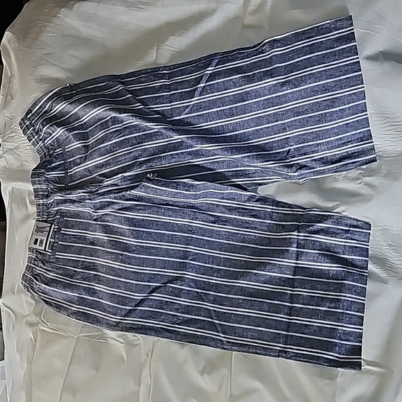 Cropped Linen blue and white pants - Picture 12 of 13